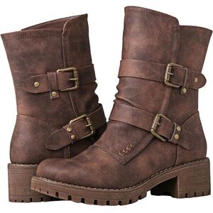 NIB Stylish Brown Buckle Ankle Boots
